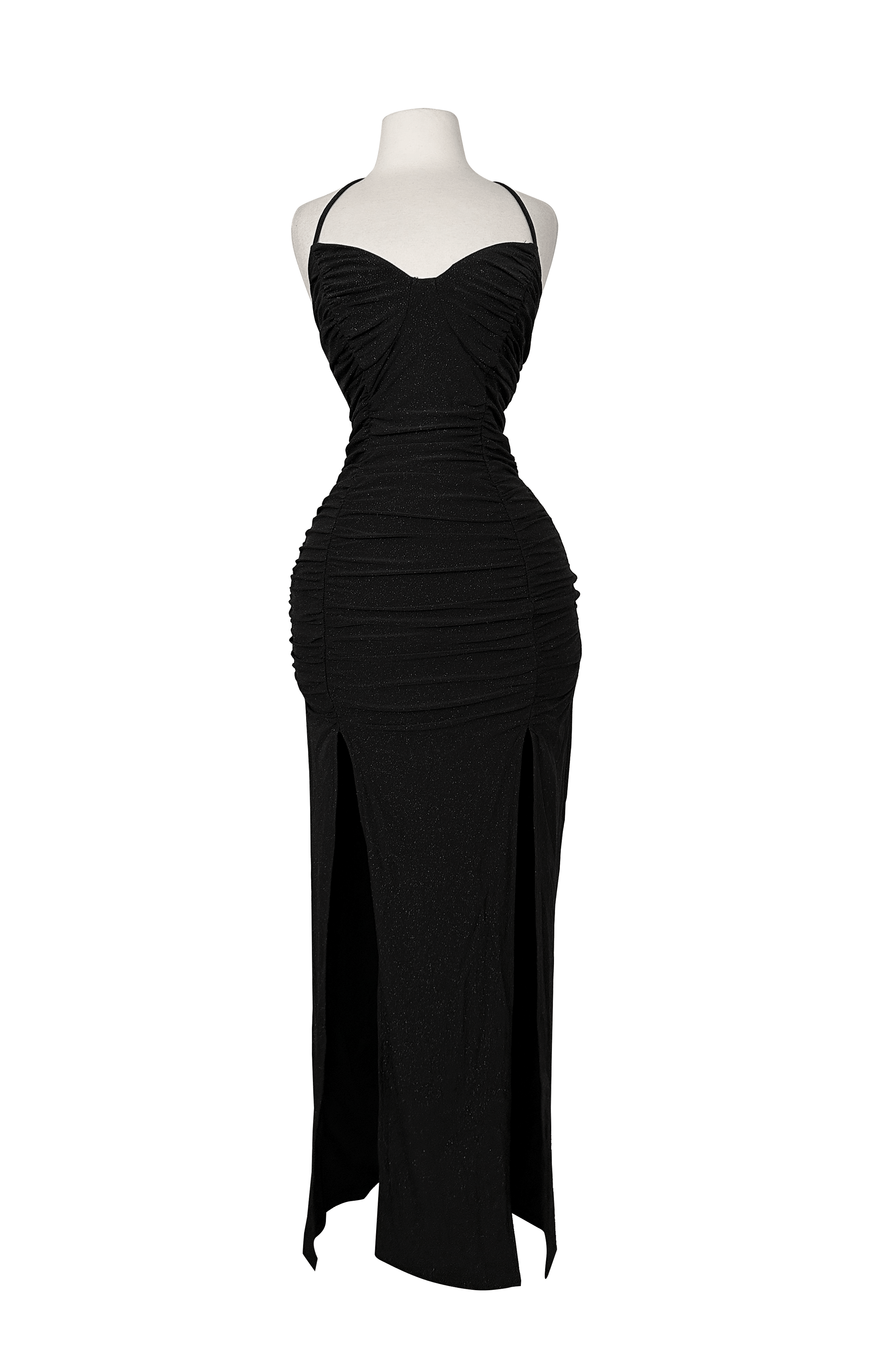 knee length dresses for ladies Green Sleeveless Double Slit Midi Dress – PinkBlush main image 0