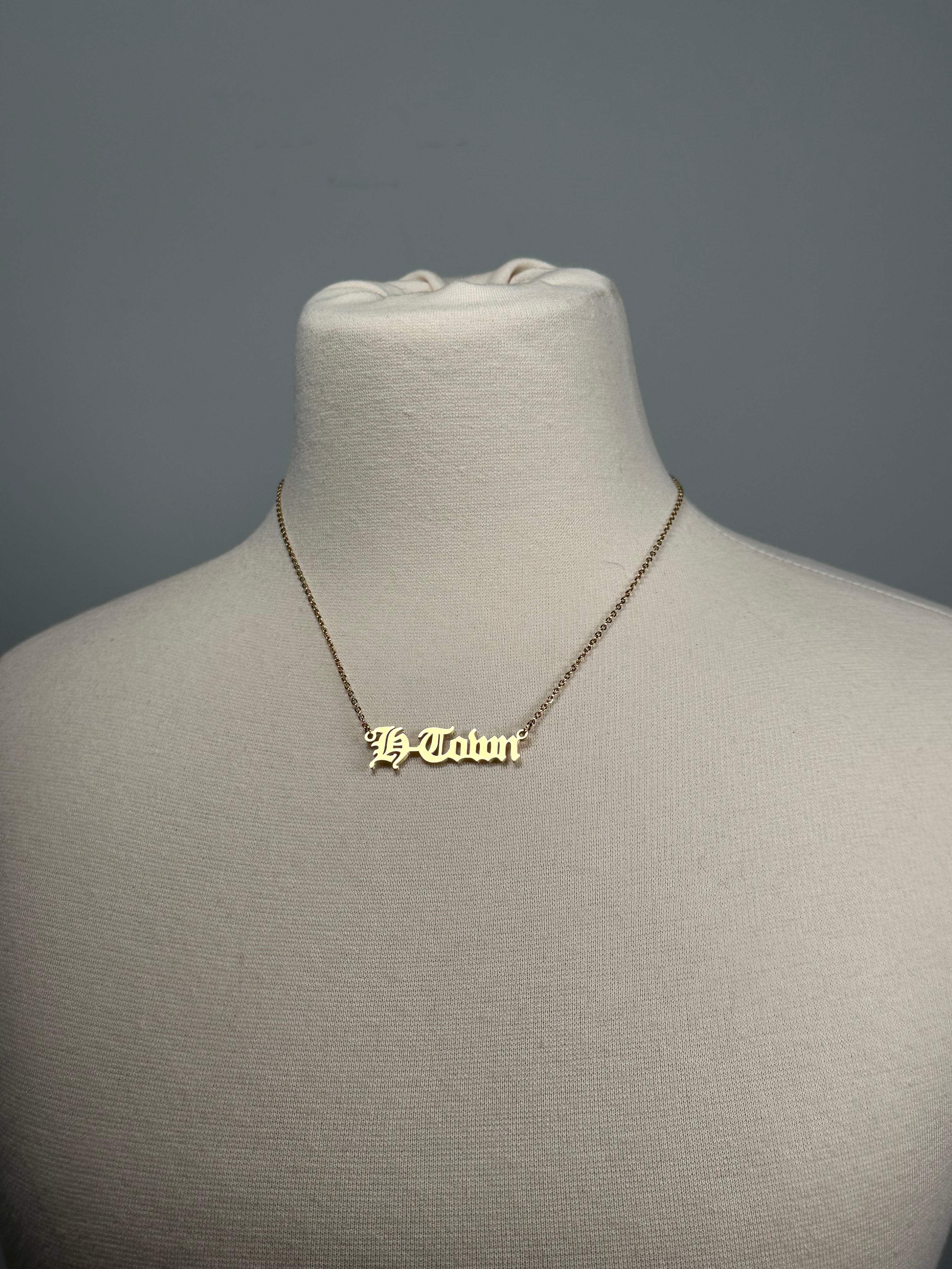 H-TOWN plated necklace