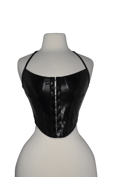 Megan Faux leather crop top