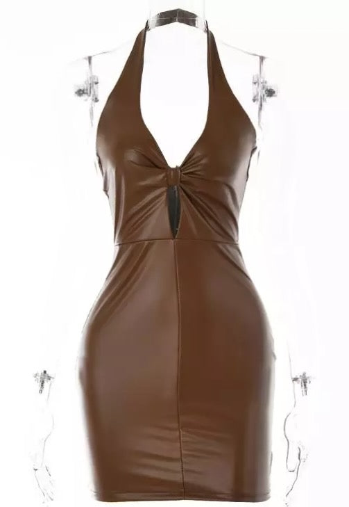 Jennifer faux leather dress