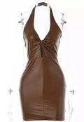 Jennifer faux leather dress