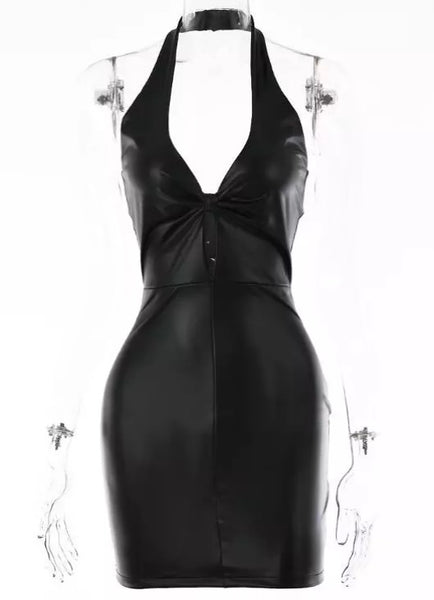 Jennifer faux leather dress