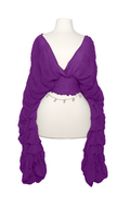 Aroha puff sleeve crop top (Purple)