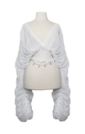[PREORDER] Aroha puff sleeve crop top (White)